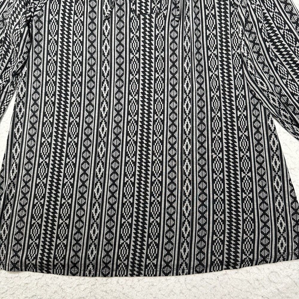 LuLaRoe Debra Women's Small 3/4 Sleeve Peasant Top Lightweight Blouse Gray Black - Picture 5 of 12